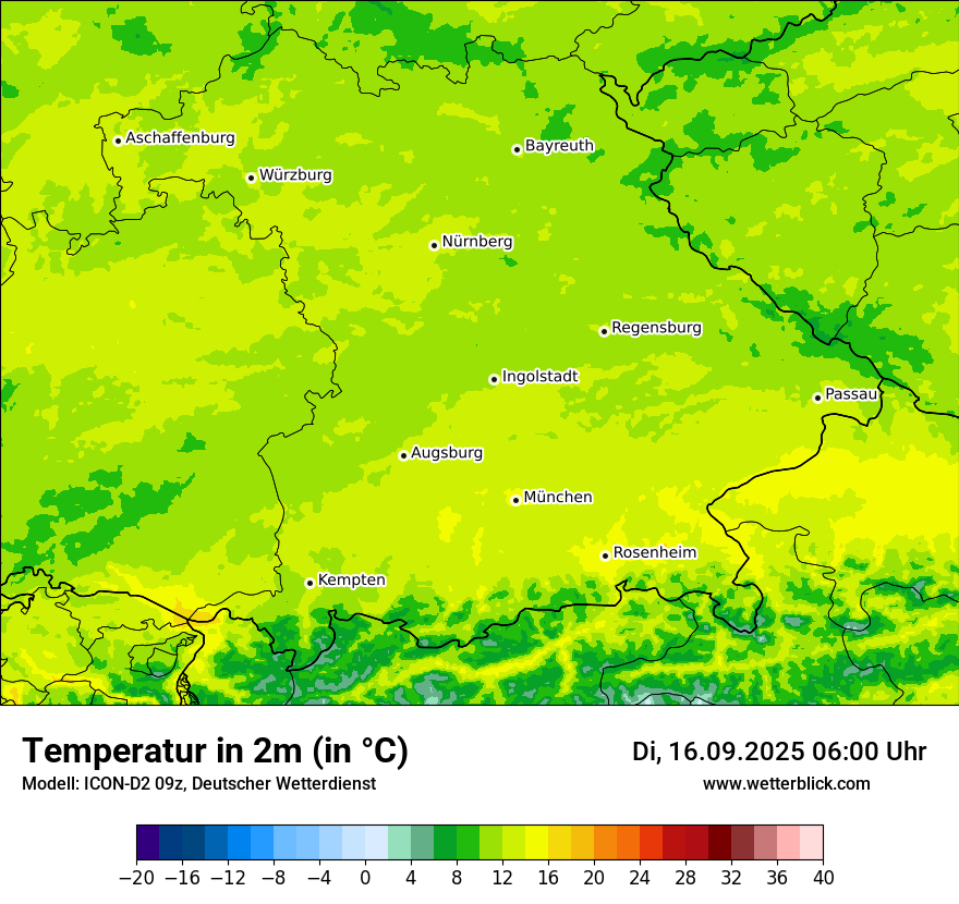 Modellkarten Temperatur