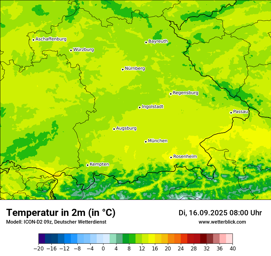 Modellkarten Temperatur