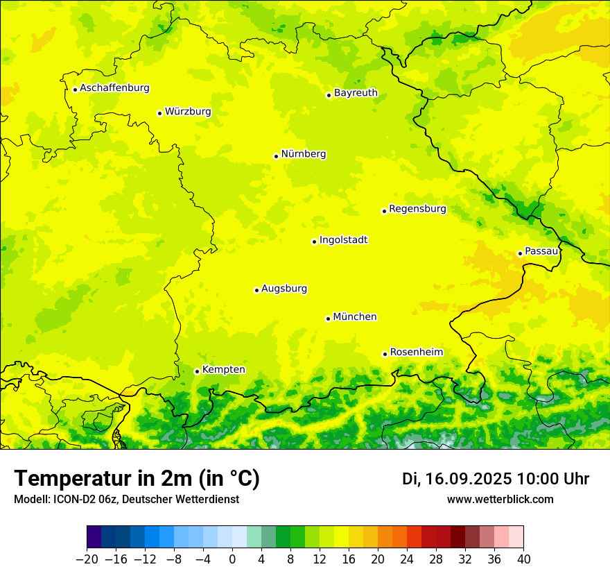 Modellkarten Temperatur