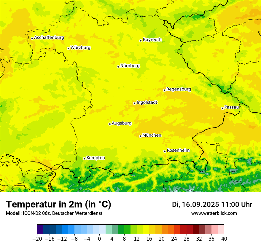 Modellkarten Temperatur