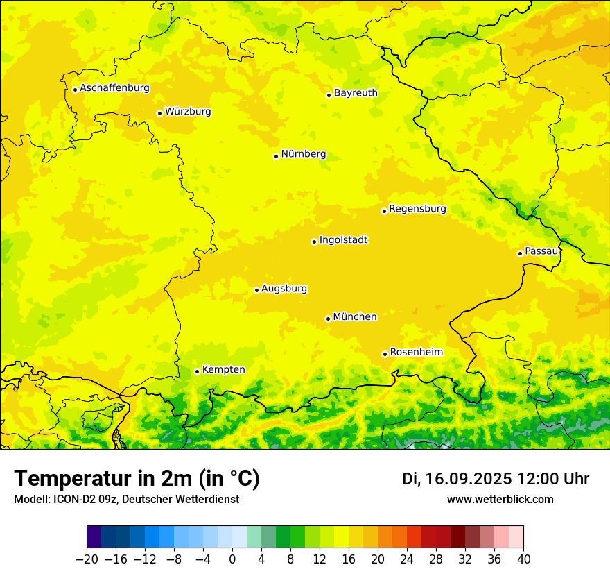 Modellkarten Temperatur