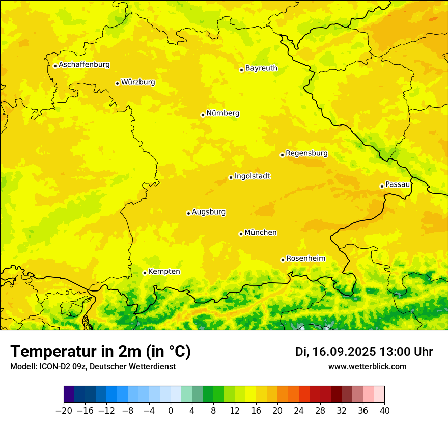 Modellkarten Temperatur