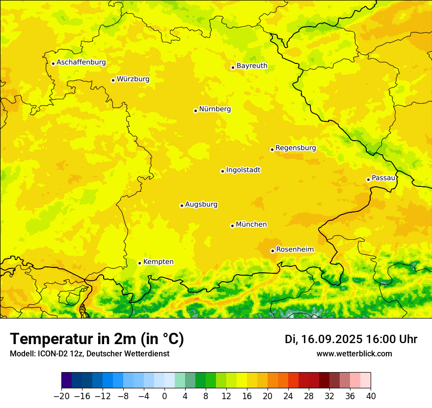 Modellkarten Temperatur