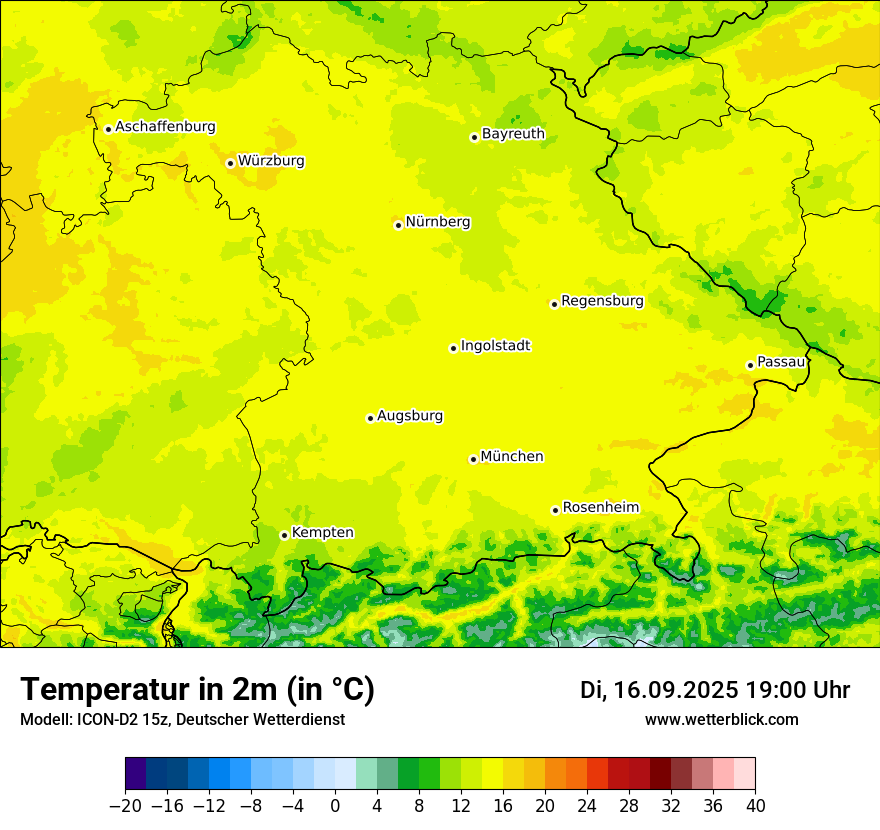 Modellkarten Temperatur
