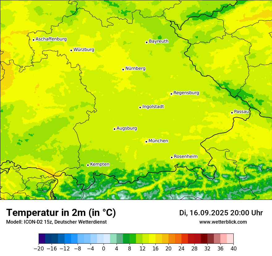 Modellkarten Temperatur