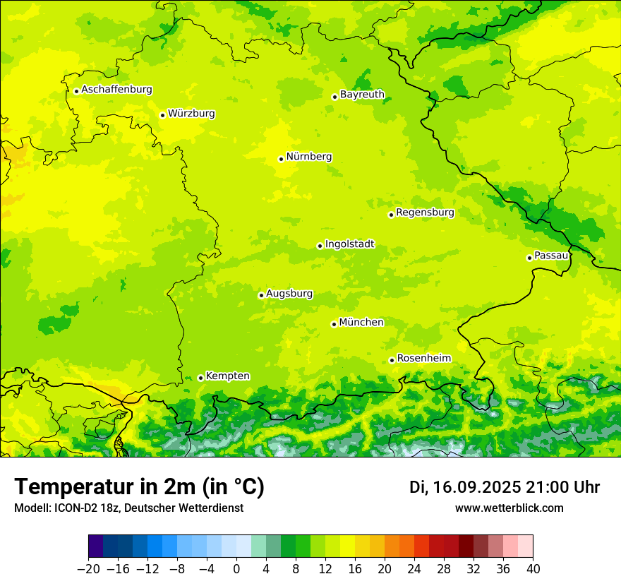 Modellkarten Temperatur