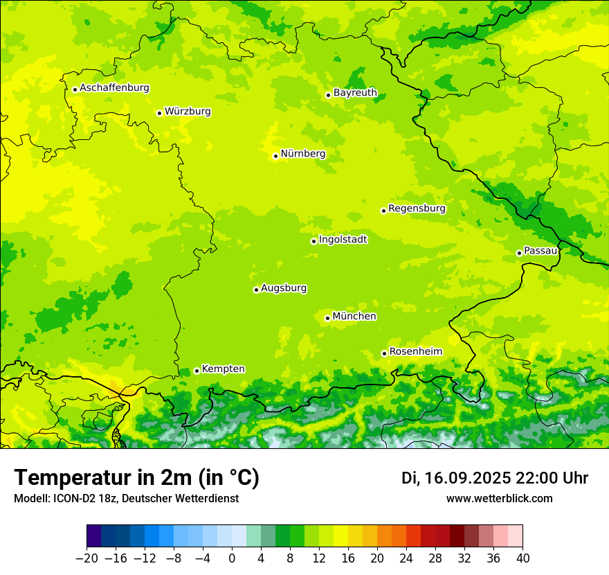 Modellkarten Temperatur
