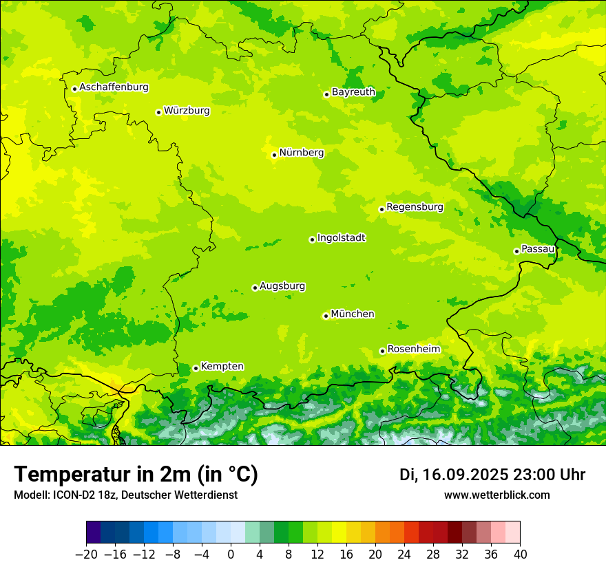 Modellkarten Temperatur
