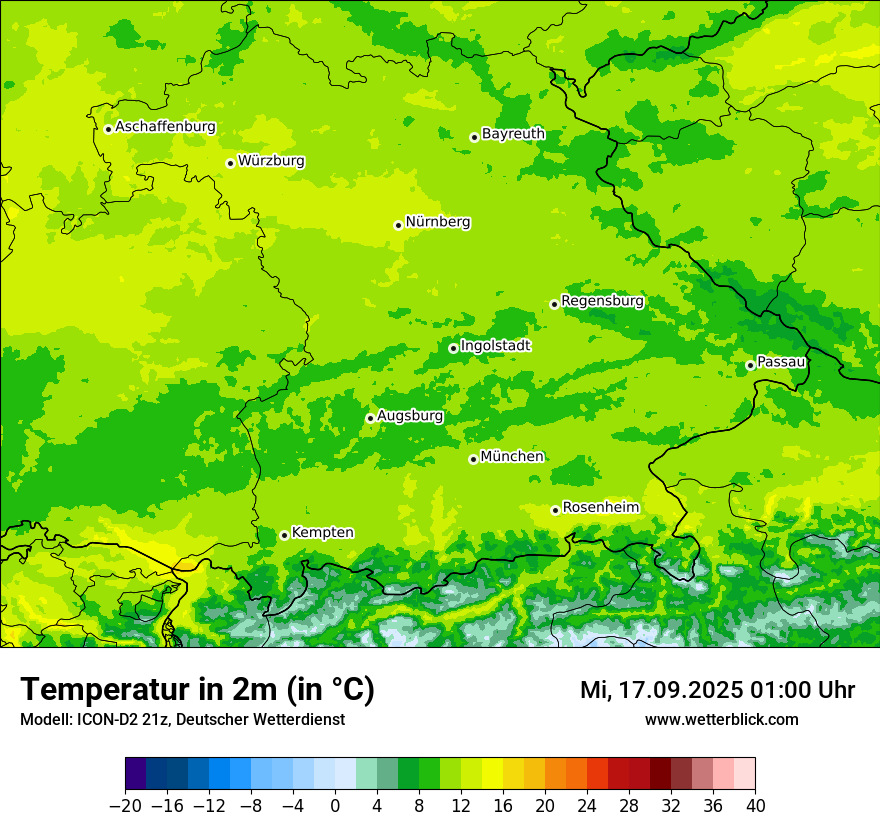 Modellkarten Temperatur