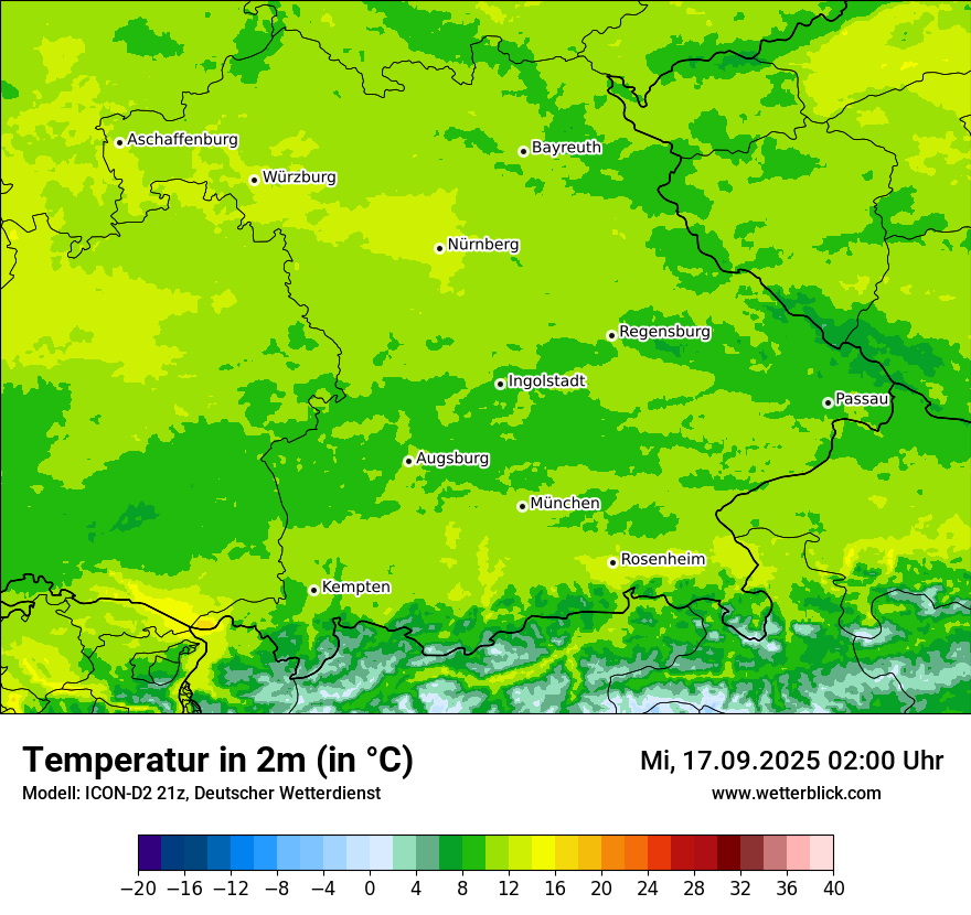 Modellkarten Temperatur
