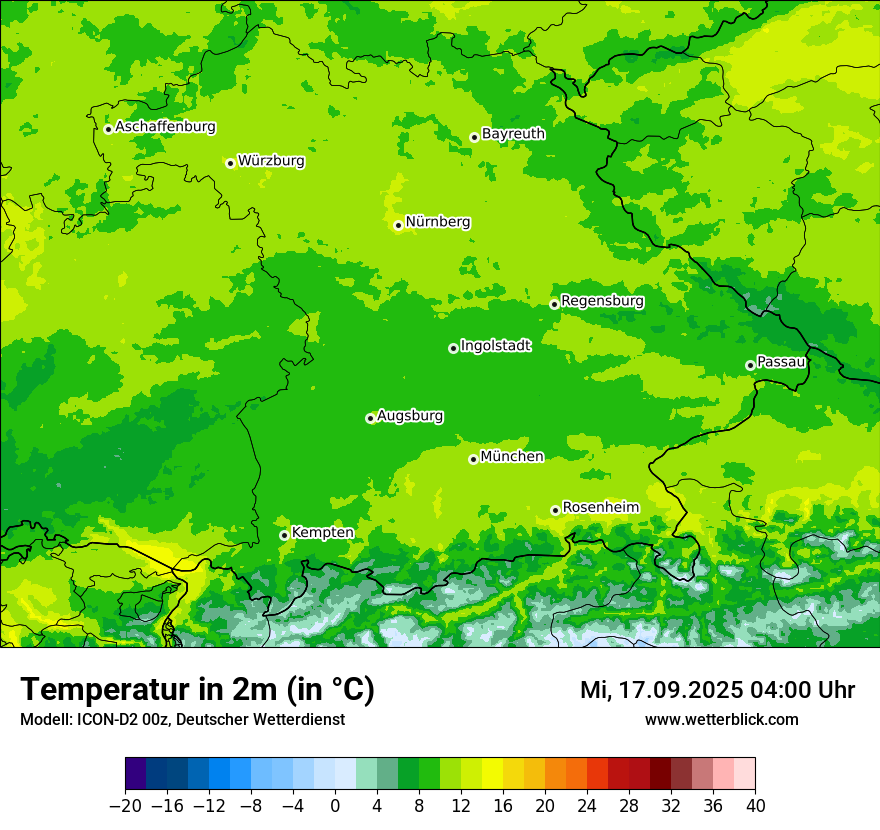 Modellkarten Temperatur