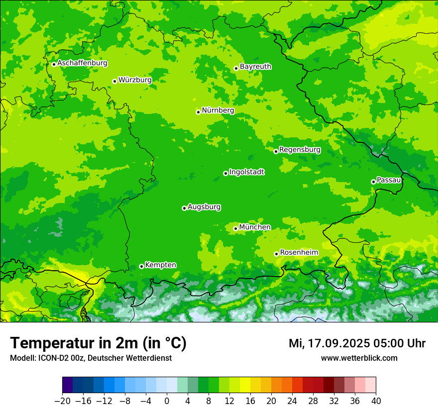 Modellkarten Temperatur