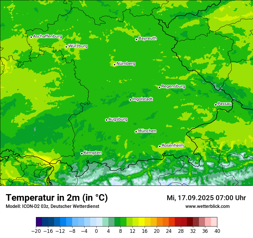 Modellkarten Temperatur