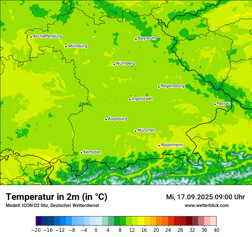 Modellkarten Temperatur