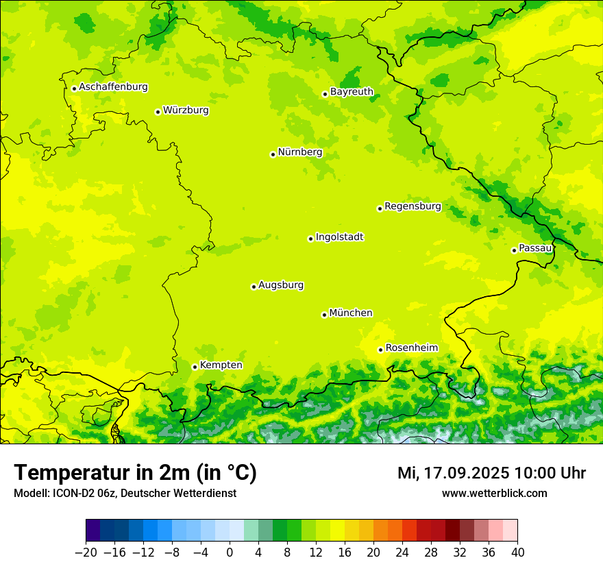 Modellkarten Temperatur