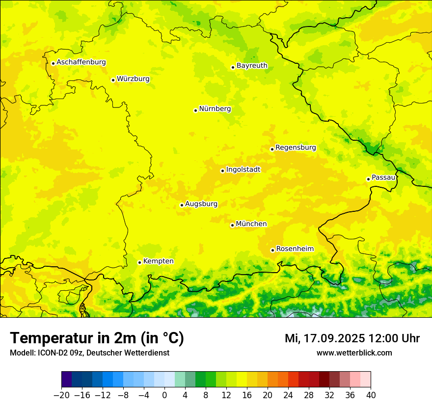 Modellkarten Temperatur