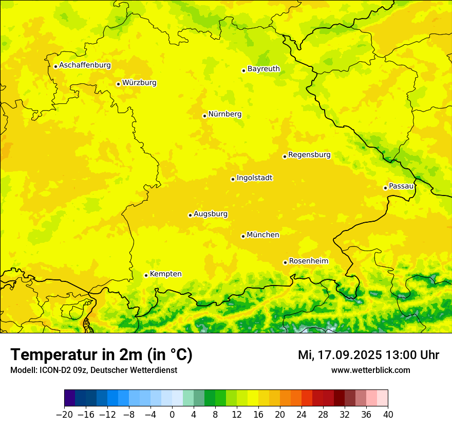 Modellkarten Temperatur