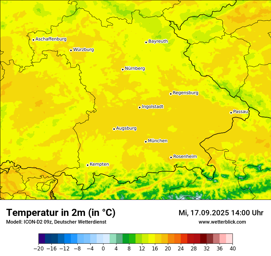 Modellkarten Temperatur