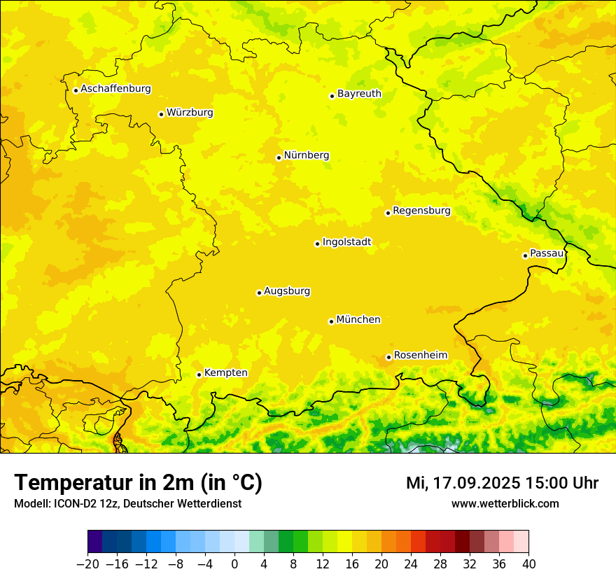 Modellkarten Temperatur
