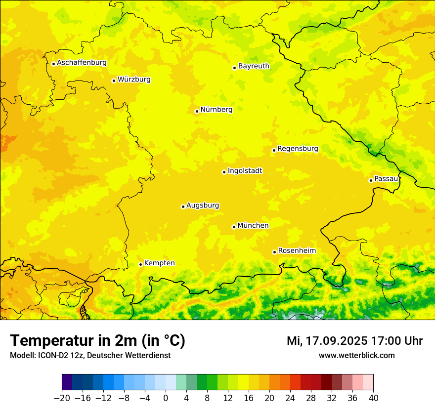 Modellkarten Temperatur