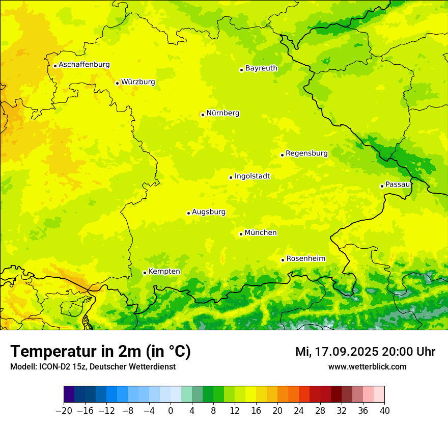 Modellkarten Temperatur