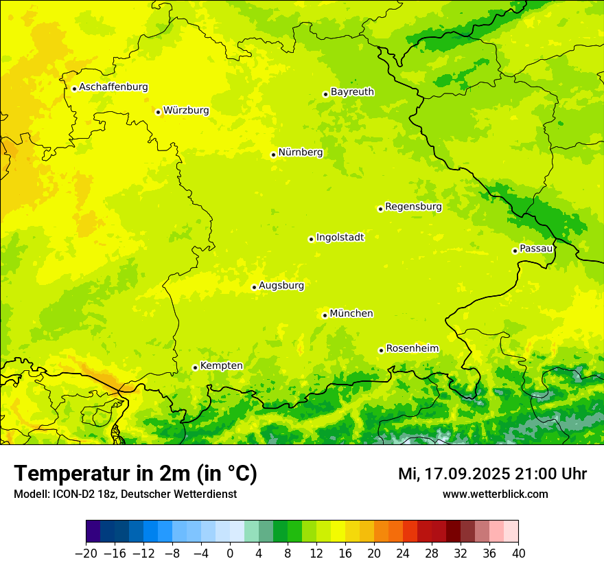 Modellkarten Temperatur