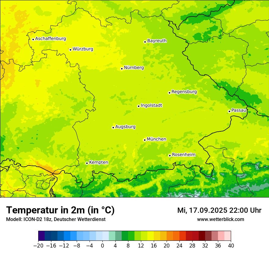 Modellkarten Temperatur