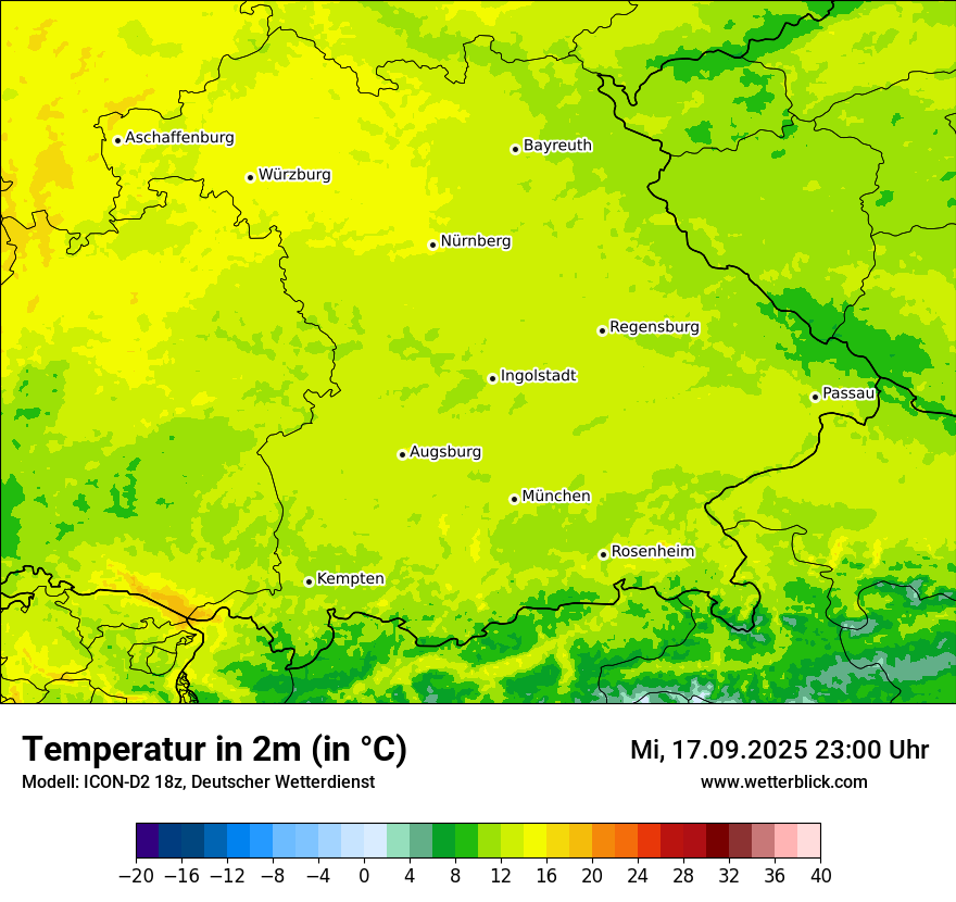 Modellkarten Temperatur