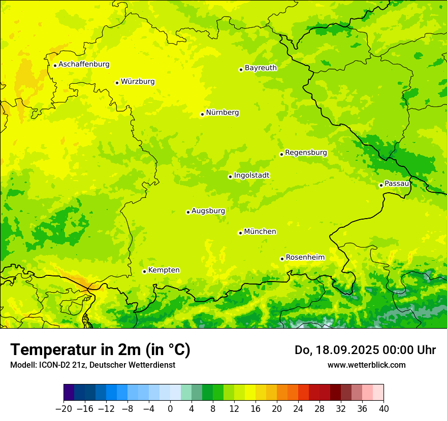Modellkarten Temperatur