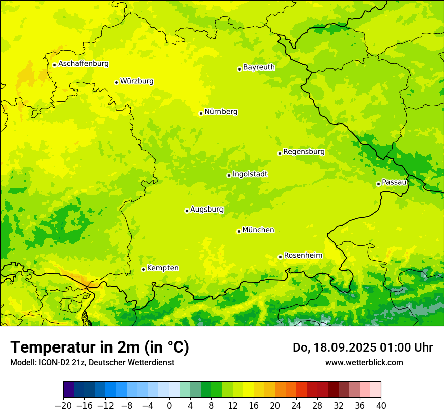 Modellkarten Temperatur