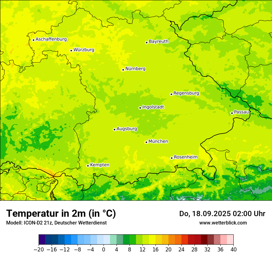Modellkarten Temperatur