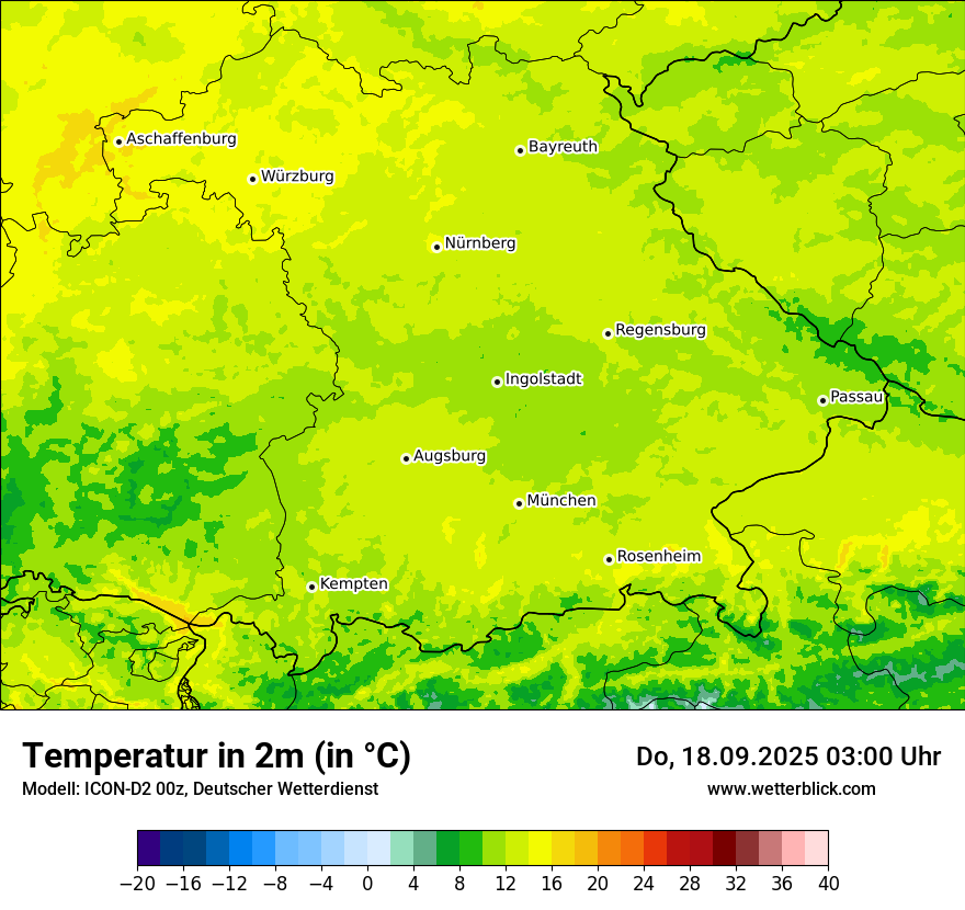 Modellkarten Temperatur