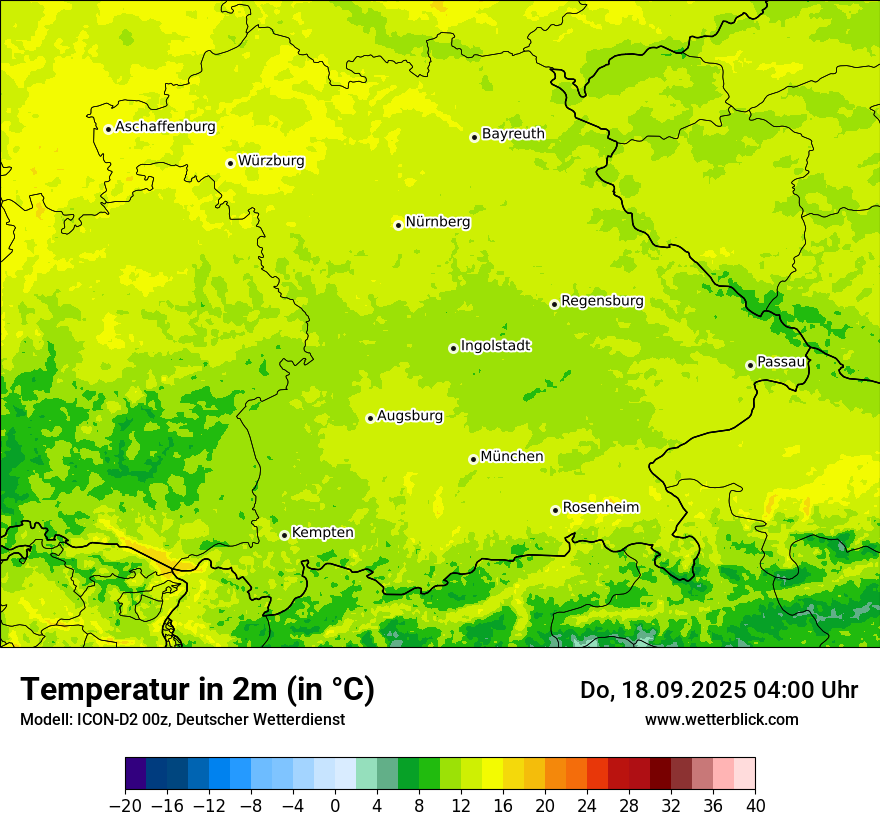 Modellkarten Temperatur