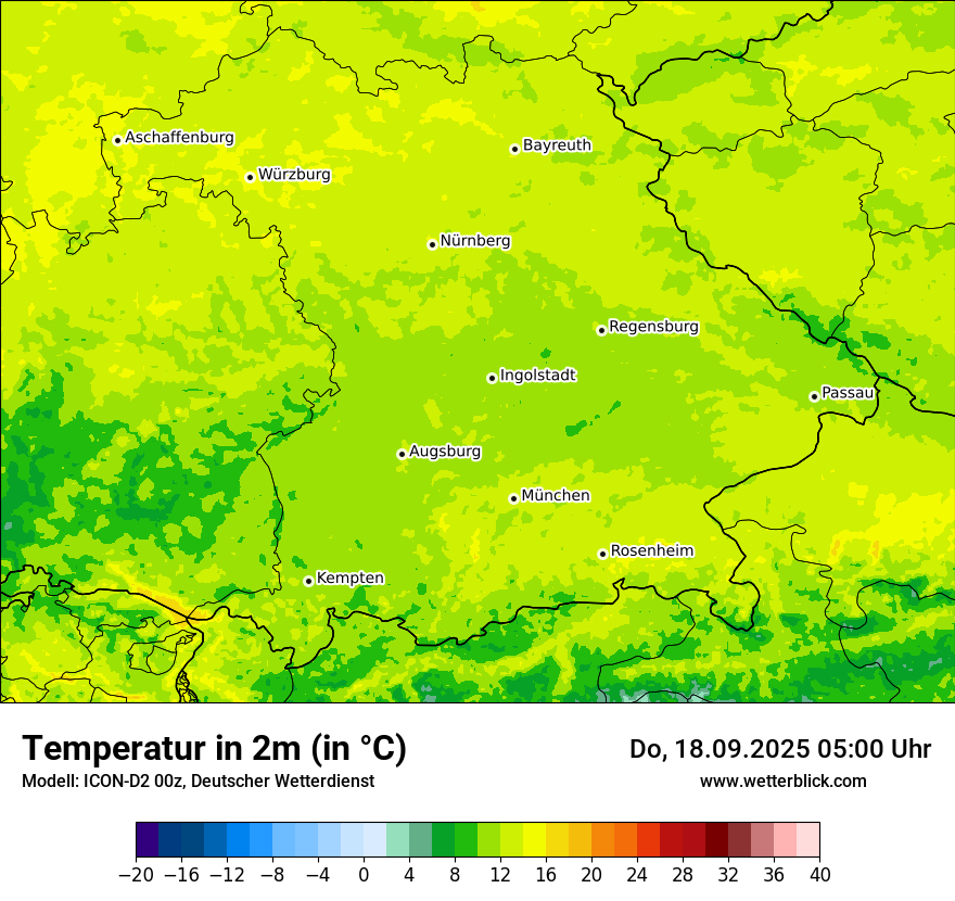Modellkarten Temperatur