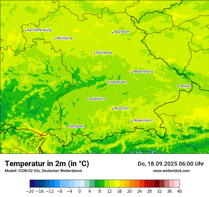 Modellkarten Temperatur