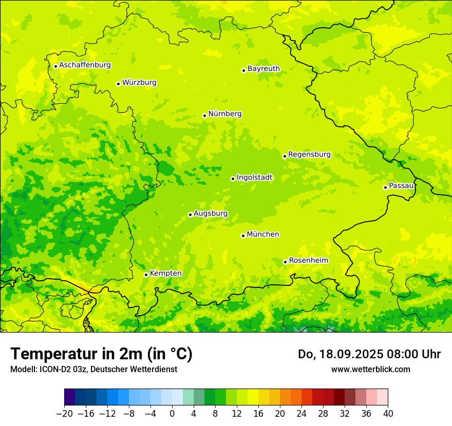 Modellkarten Temperatur