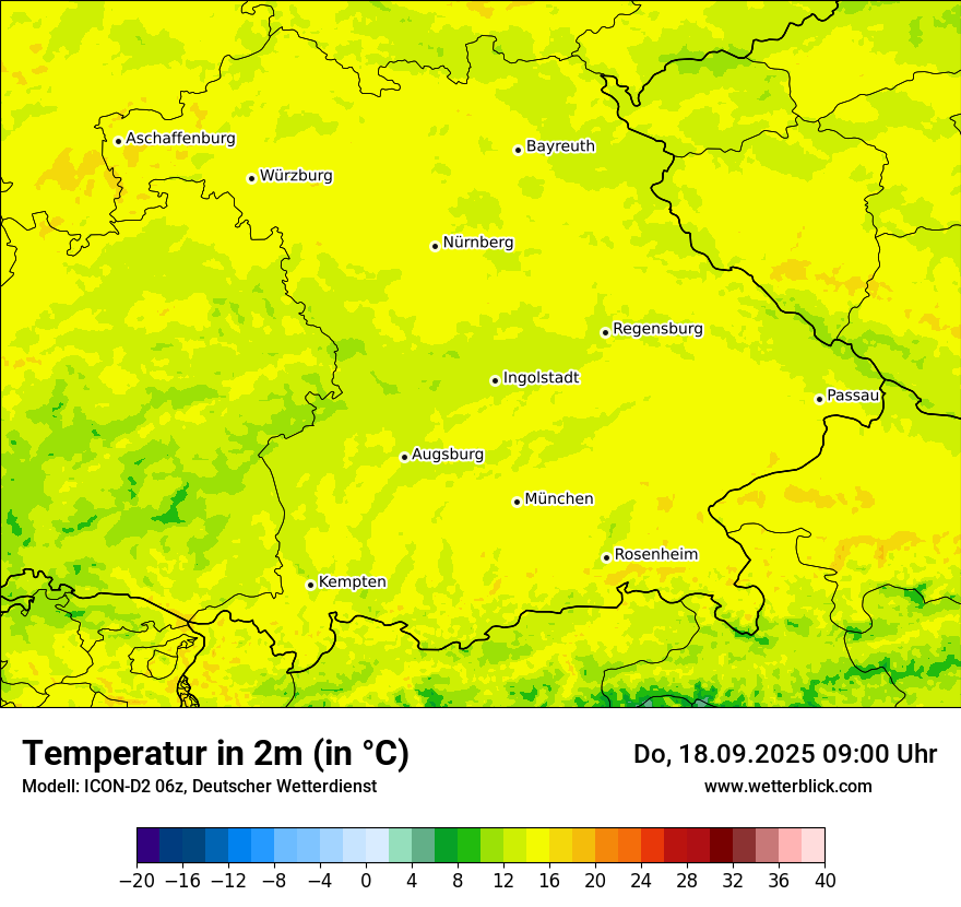 Modellkarten Temperatur