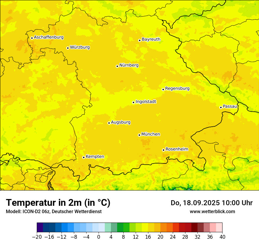 Modellkarten Temperatur