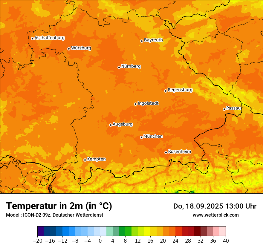 Modellkarten Temperatur