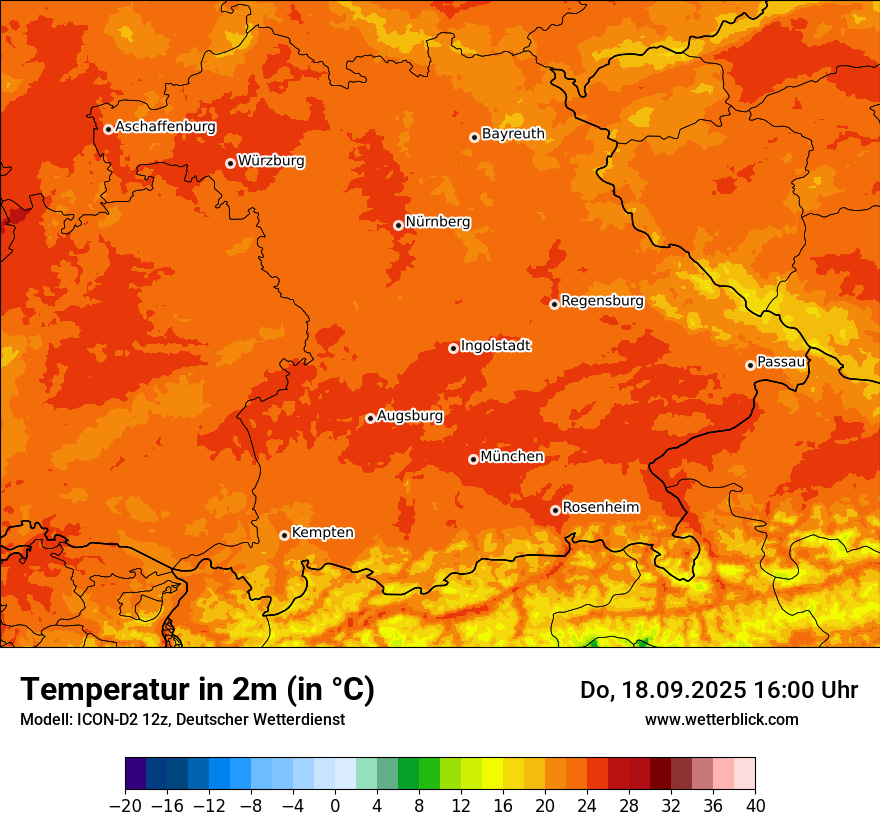 Modellkarten Temperatur