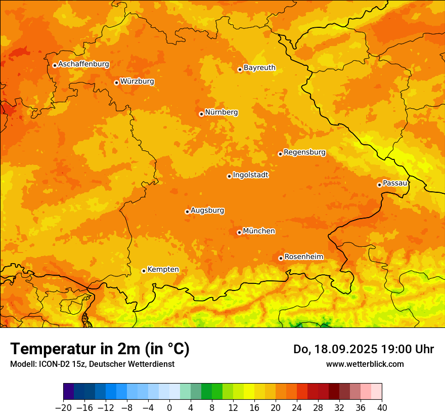 Modellkarten Temperatur