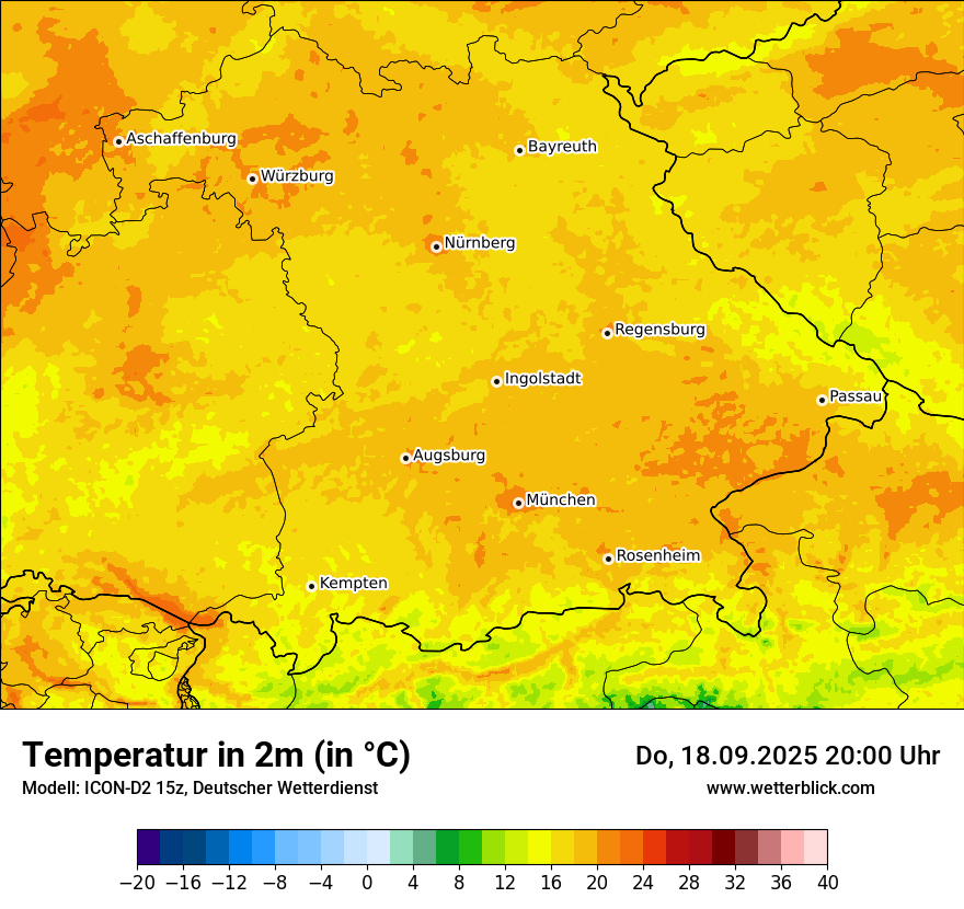 Modellkarten Temperatur