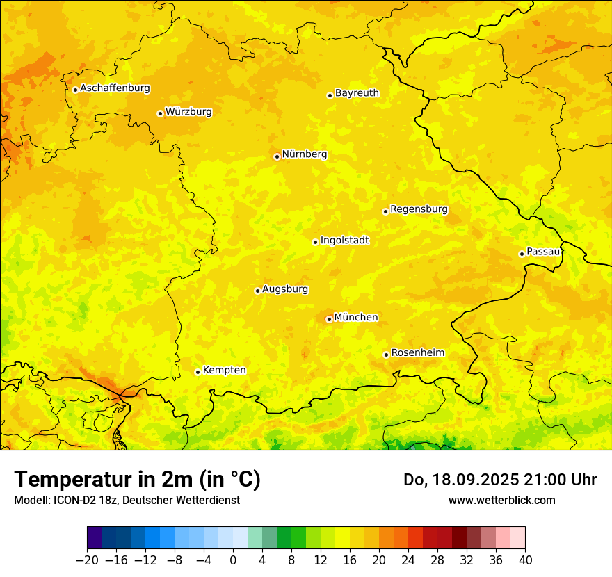 Modellkarten Temperatur
