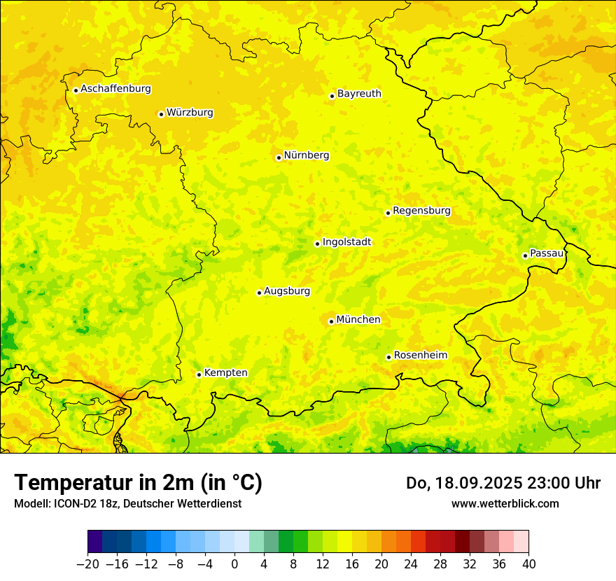 Modellkarten Temperatur
