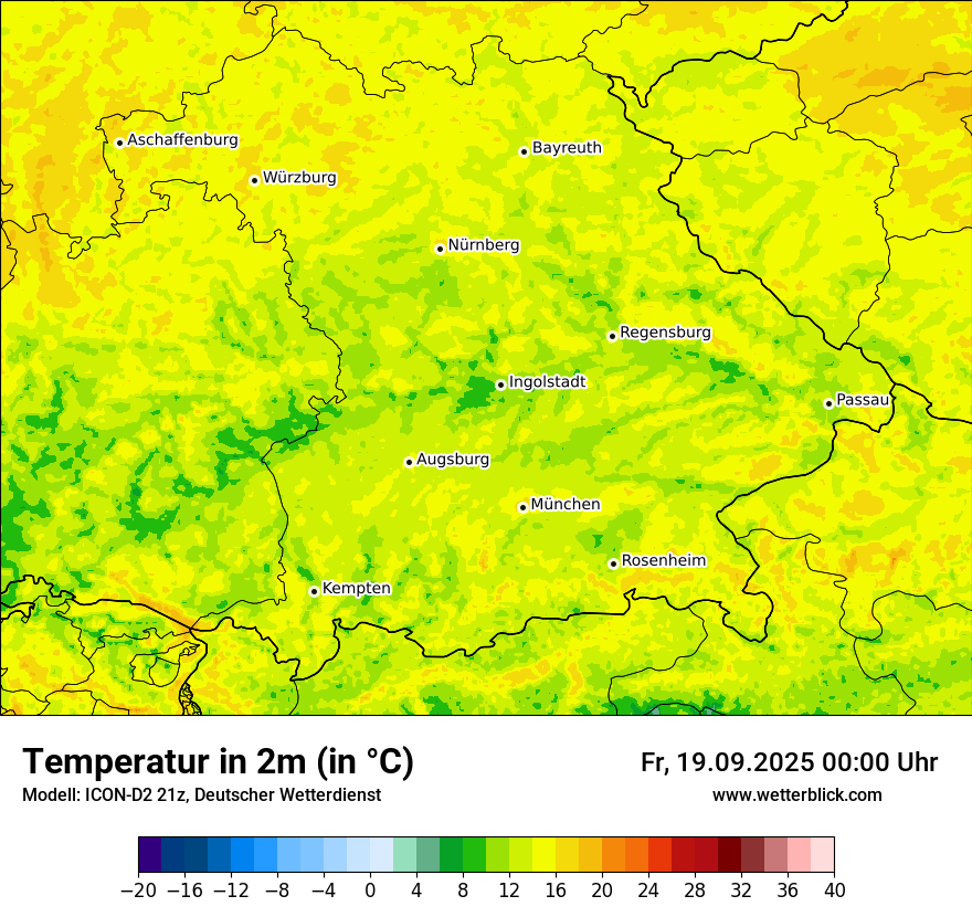Modellkarten Temperatur