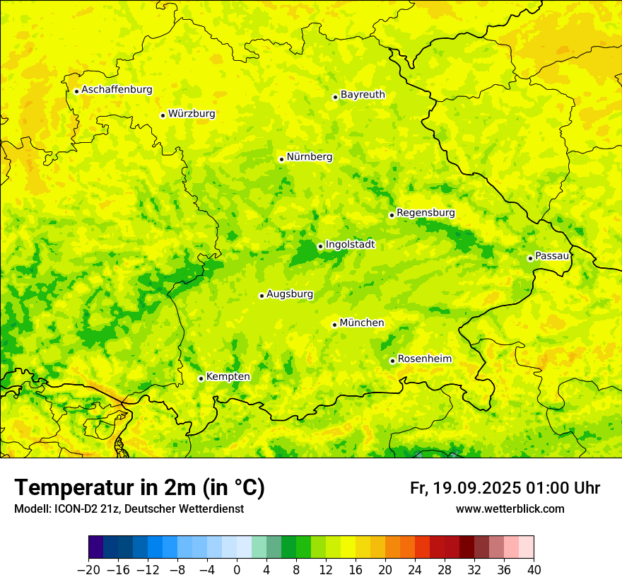 Modellkarten Temperatur