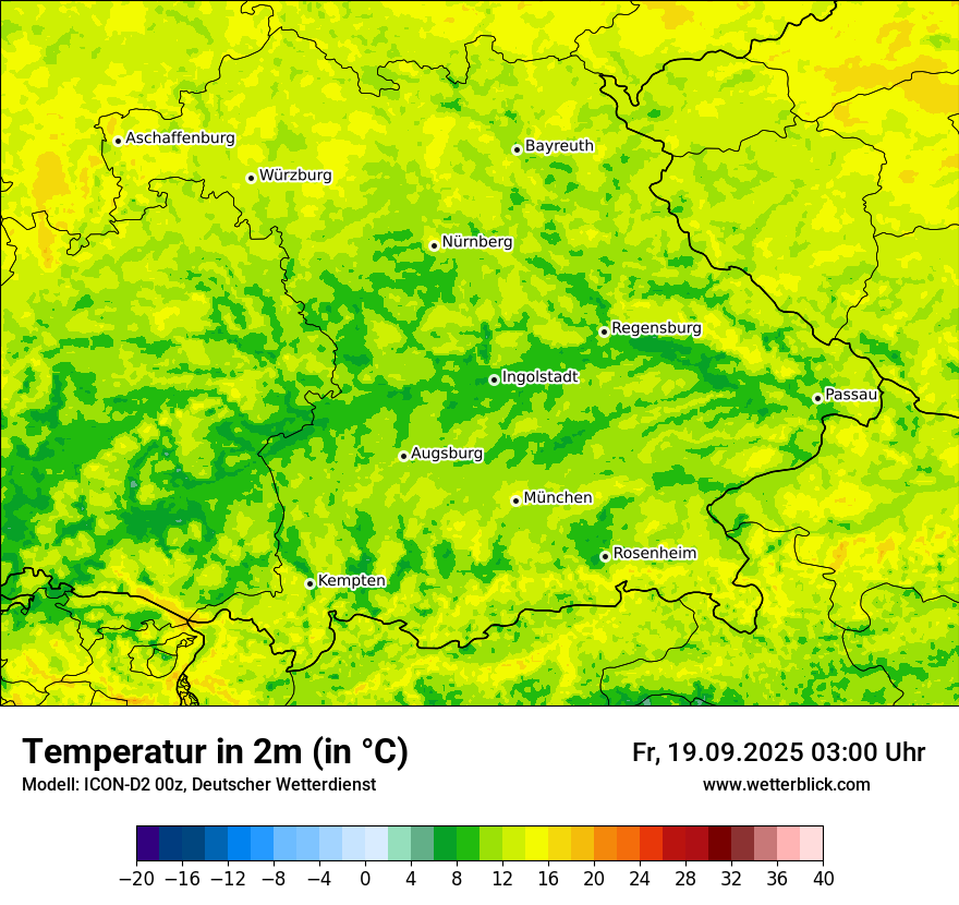 Modellkarten Temperatur