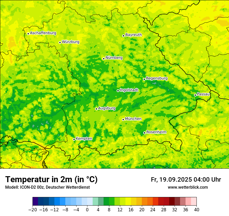 Modellkarten Temperatur