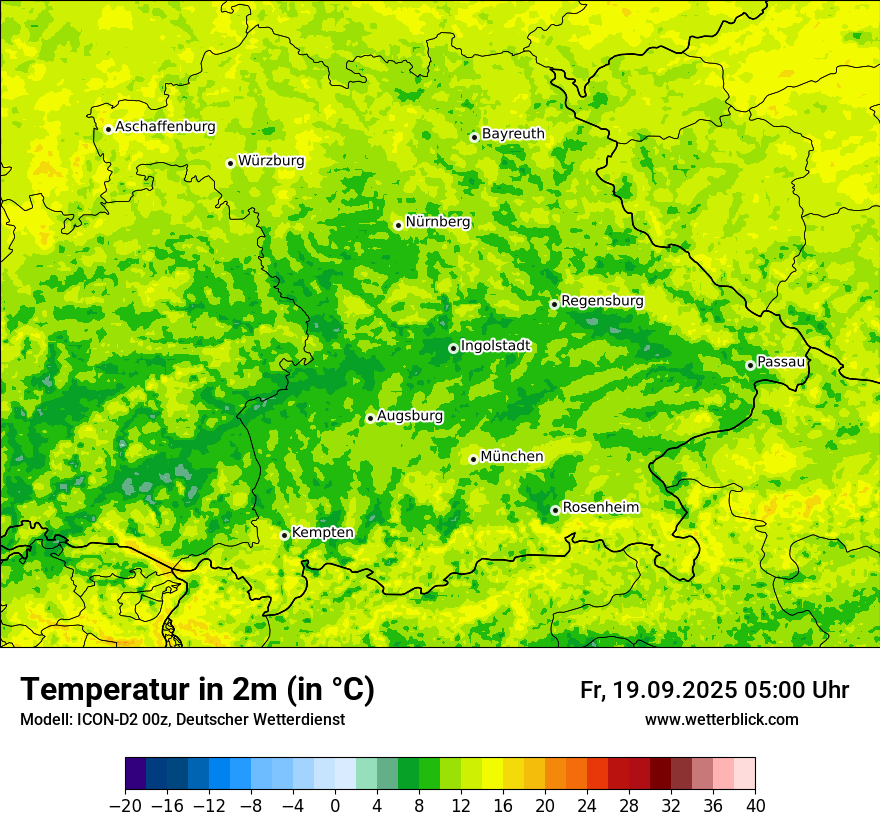 Modellkarten Temperatur