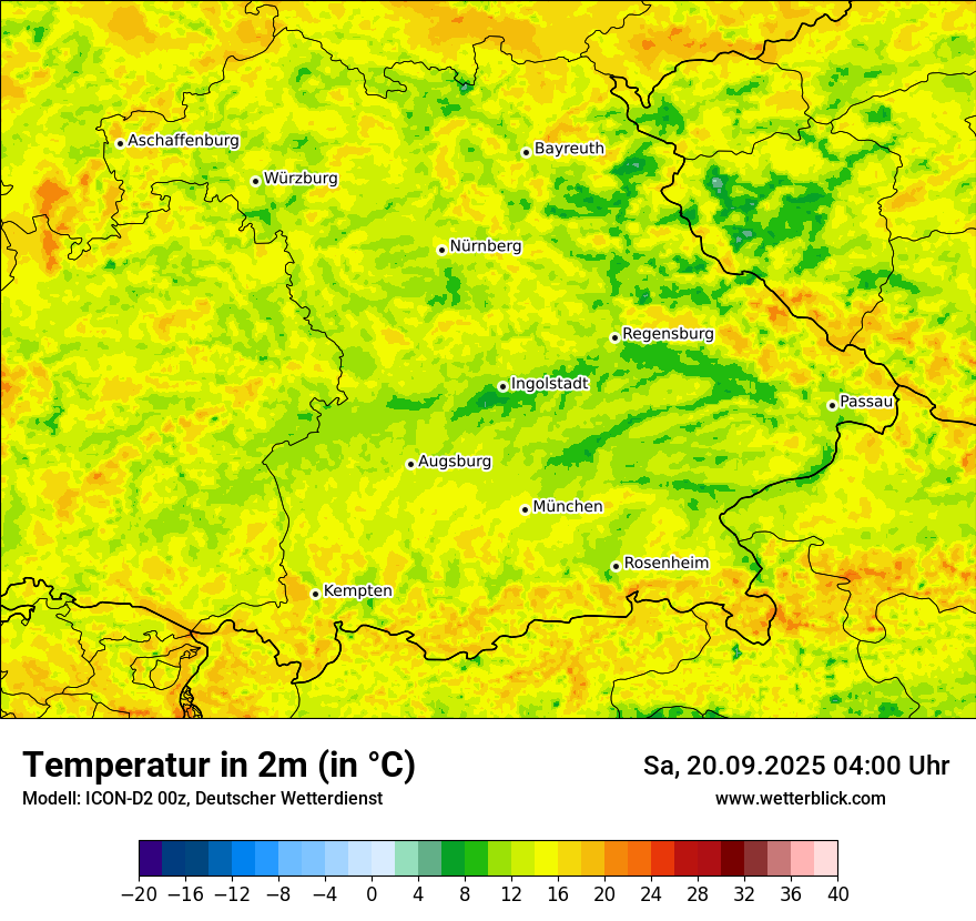 Modellkarten Temperatur